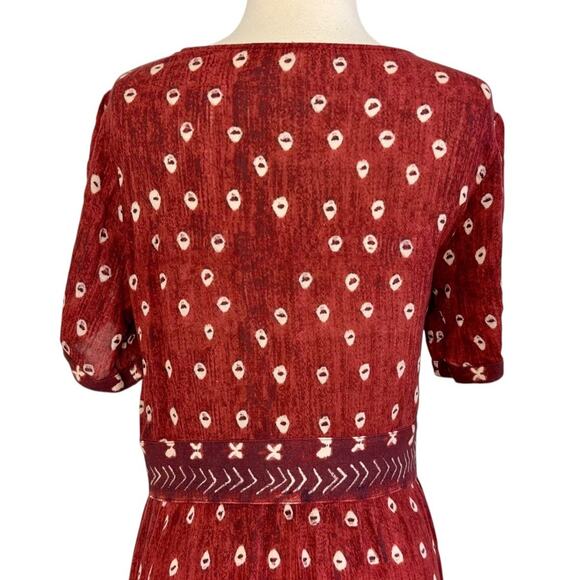 JEN’S PIRATE BOOTY Purple Honey Buttondown Midi Dress Boho Aztec Dress Size S - Picture 11 of 15
